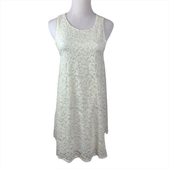Ginger G Bohemian Ivory Lace Sleeveless Swing Dress Size Médium - Picture 1 of 7